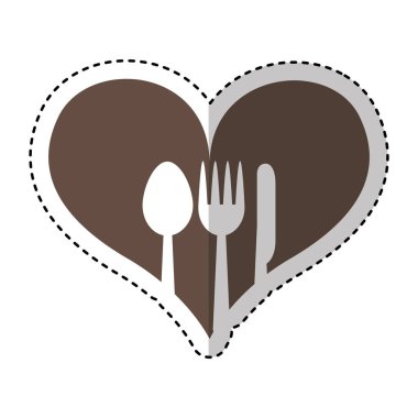 kalp set çatal bıçak takımı ile