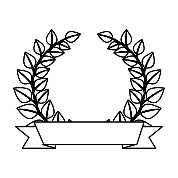 Krans leafs kroon embleem — Stockvector