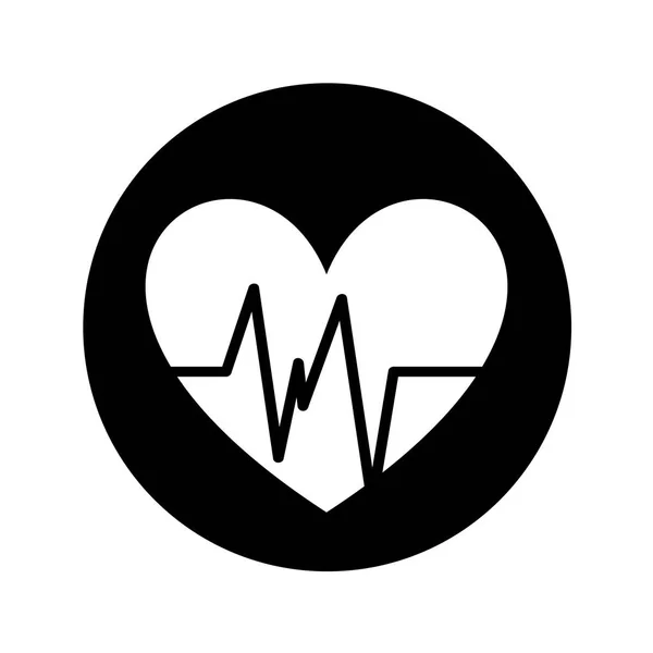 Cardiología del corazón icono aislado — Vector de stock