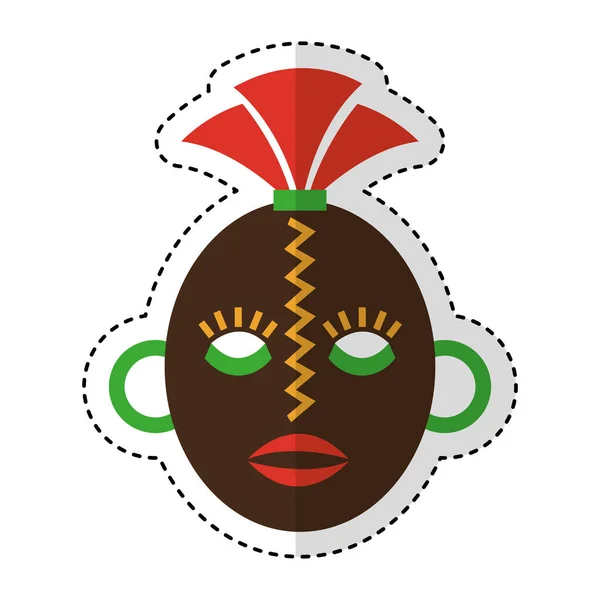 Maschera africana icona etnicità — Vettoriale Stock