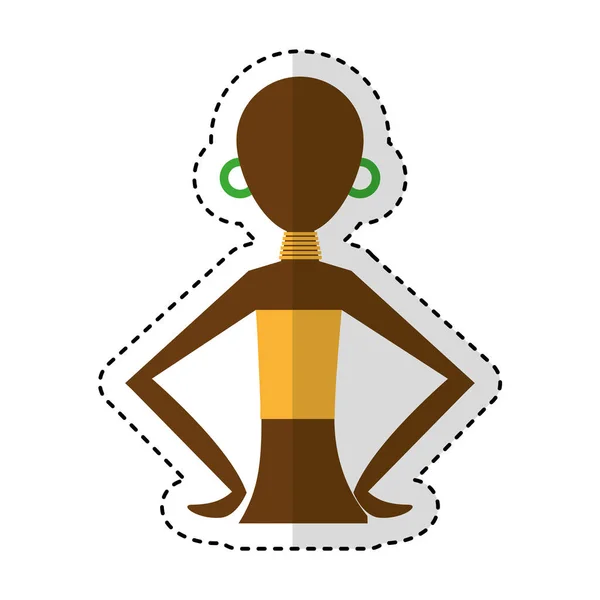 Woman figure african icon — Stock Vector