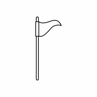 Golf bayrak izole simgesi