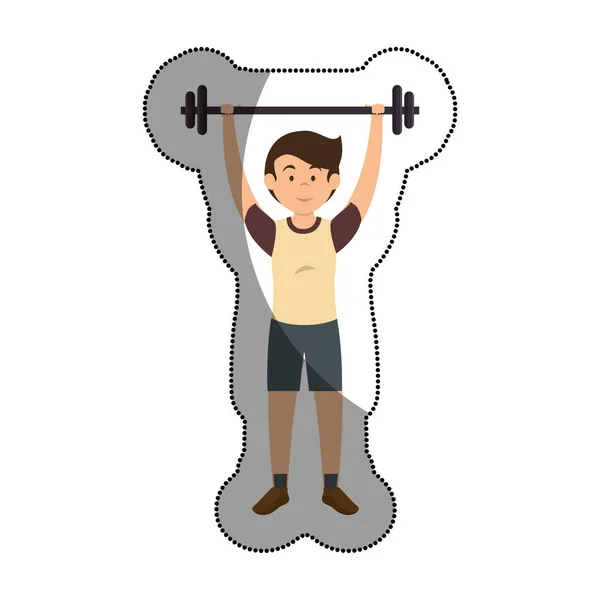 Mannen idrottsman styrketräning avatar tecken — Stock vektor