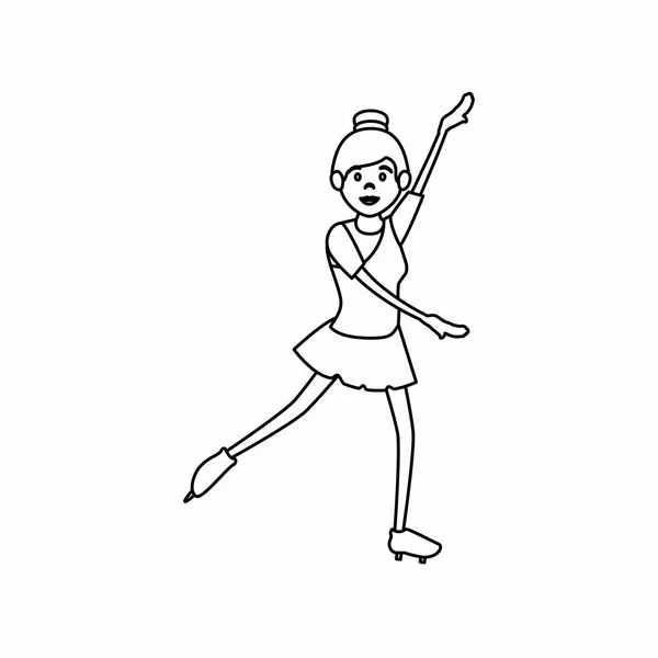 Nő sportoló skate avatar karakter tánc — Stock Vector