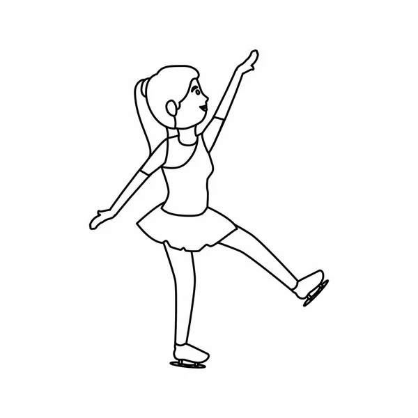 Γυναίκα αθλητή που χορεύουν στο skate avatar χαρακτήρων — Διανυσματικό Αρχείο