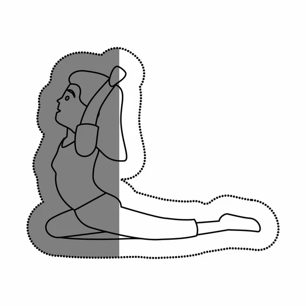 Vrouw atleet het beoefenen van yoga avatar karakter — Stockvector