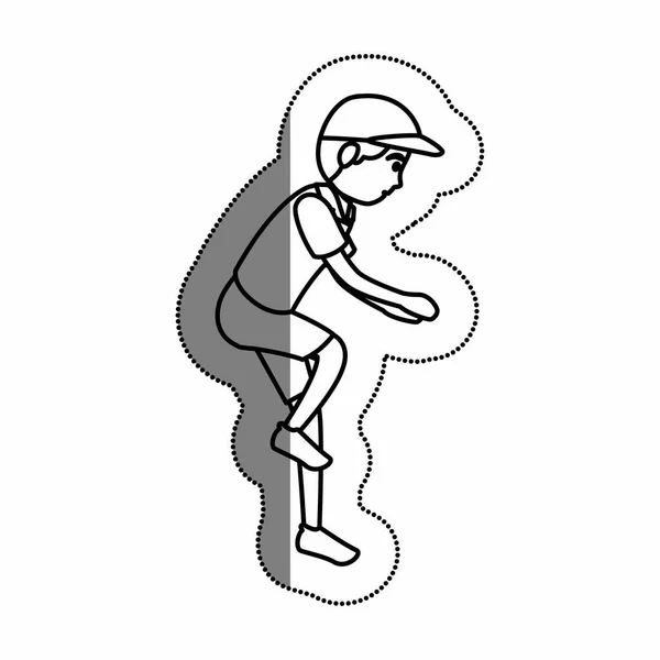 Man athlete practicing climbing avatar character — Stock Vector