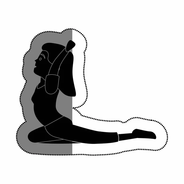 Žena sportovec cvičí jógu avatar znaků — Stockový vektor
