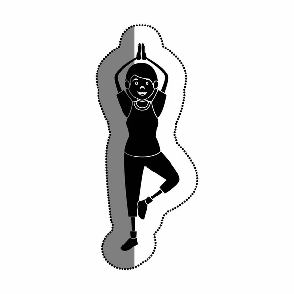 Женщина-спортсмен практикует характер аватара упражнения — стоковый вектор