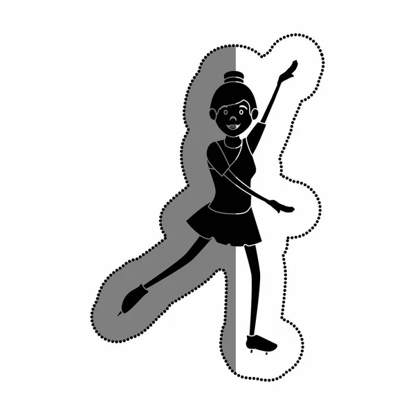 Femme athlète dansant en skate avatar personnage — Image vectorielle