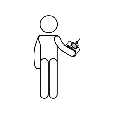 insan siluet dron kontrol uzaktan kullanarak