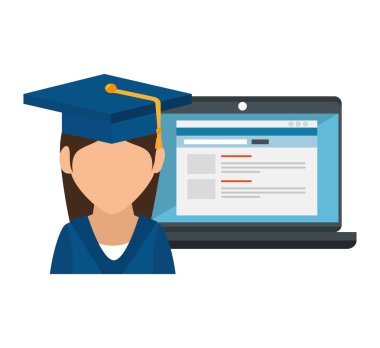 eğitim online kavramı simgeler
