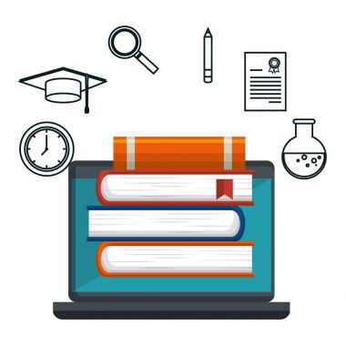 eğitim online kavramı simgeler