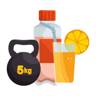 Fitness yaşam tarzı öğeleri simgeler