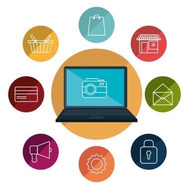 Sosyal Pazarlama düz simgeler