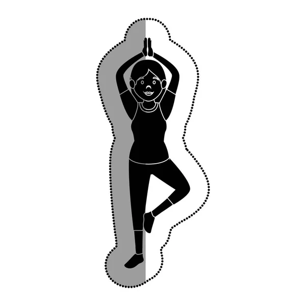 Atleta donna pratica esercizio avatar personaggio — Vettoriale Stock