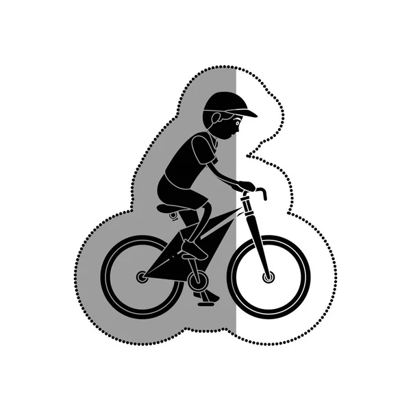 Hombre atleta en carácter avatar bicicleta — Vector de stock