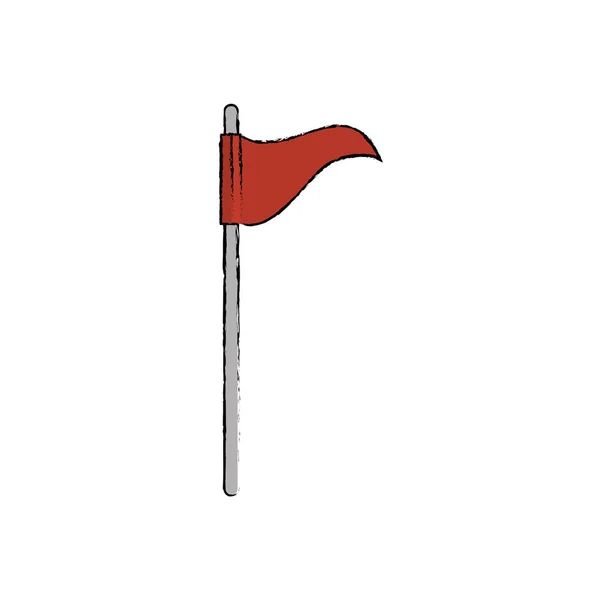 Golf flag isolated icon — Stock Vector