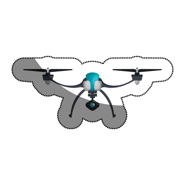 Tecnología de drones volando icono aislado — Vector de stock