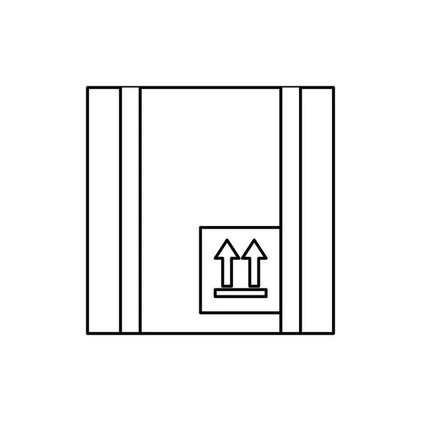 Caja de cartón icono de embalaje — Vector de stock