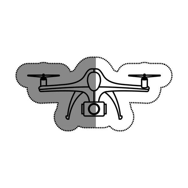 Drone technologii latający na białym tle ikona — Wektor stockowy
