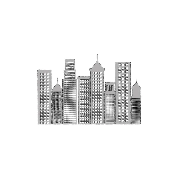 城市景观建筑孤立的图标 — 图库矢量图片
