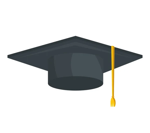 Chapeau graduation icône isolée — Image vectorielle