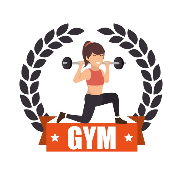 Vrouw atleet avatar icon — Stockvector