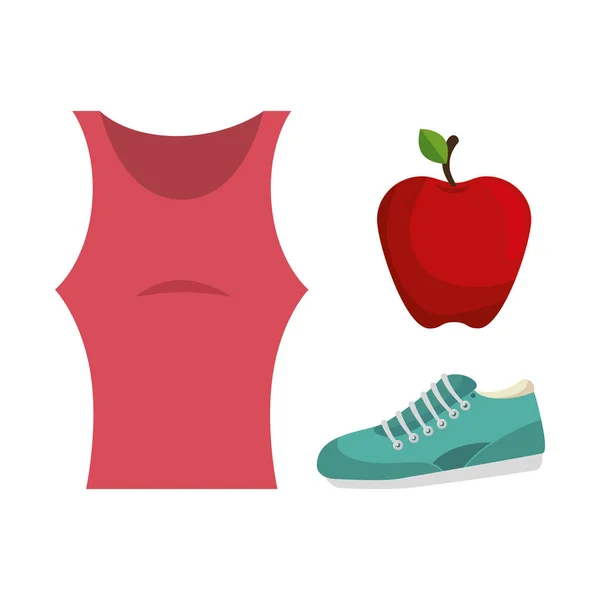 Fitness lifestyle elements icons — Stock Vector