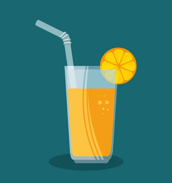 Zumo de naranja fruta icono — Vector de stock