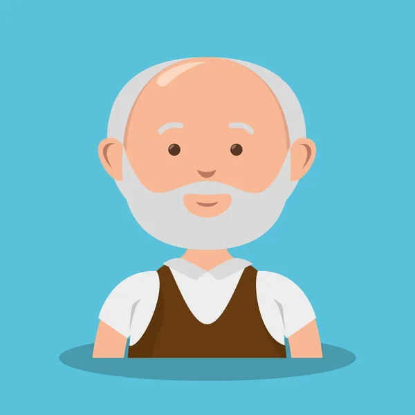 Avatar personagem ícone avô — Vetor de Stock