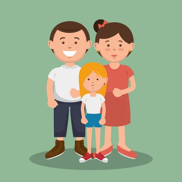 Familieleden avatars tekens — Stockvector