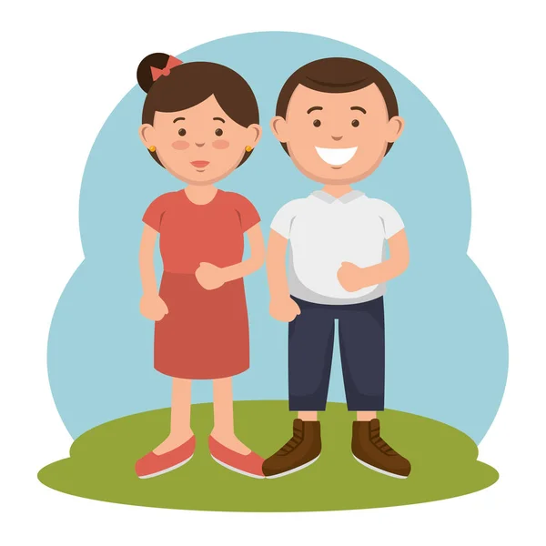 Parent couple avatars personnages — Image vectorielle