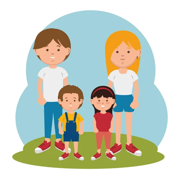 Familieleden avatars tekens — Stockvector