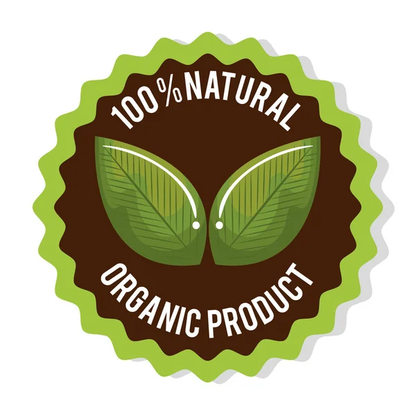 Organic product guaranteed seal — Stock Vector
