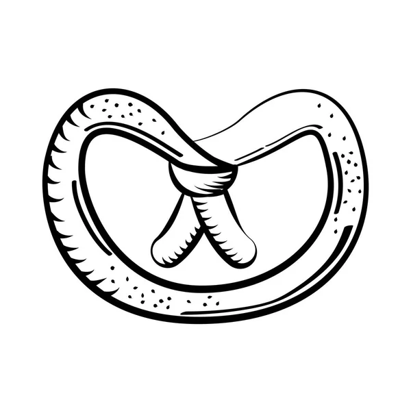 Leckere Brezel isoliert Symbol — Stockvektor