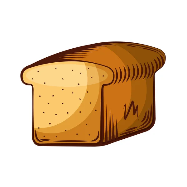 Delicious slice bread isolated icon — Stock Vector