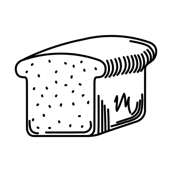 Ikona na białym tle pyszny kawałek chleba — Wektor stockowy