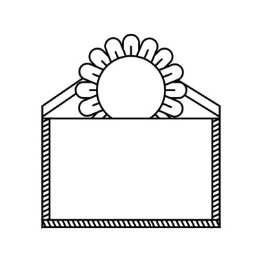 şirin ayçiçeği izole simgesi olan zarf