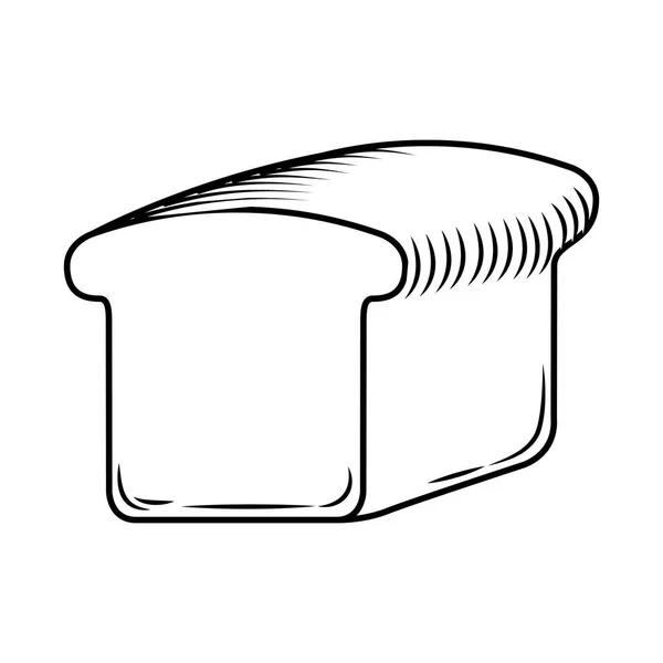 Délicieuse tranche pain icône isolée — Image vectorielle
