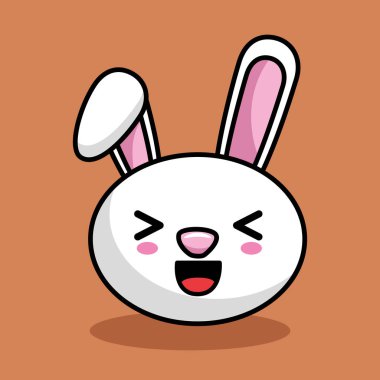 sevimli tavşan karakter kawaii stili