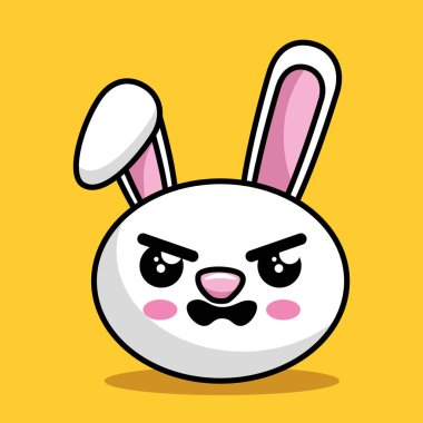 sevimli tavşan karakter kawaii stili