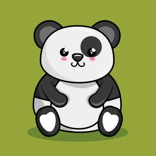 Χαριτωμένο panda kawaii στυλ χαρακτήρων — Διανυσματικό Αρχείο
