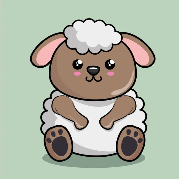 かわいい羊のキャラクターかわいいスタイル — ストックベクタ