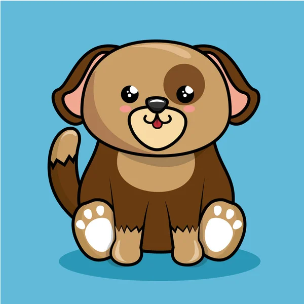 Drăguț personaj câine stil kawaii — Vector de stoc