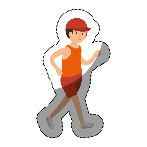 Man athlete running avatar character — Stock Vector