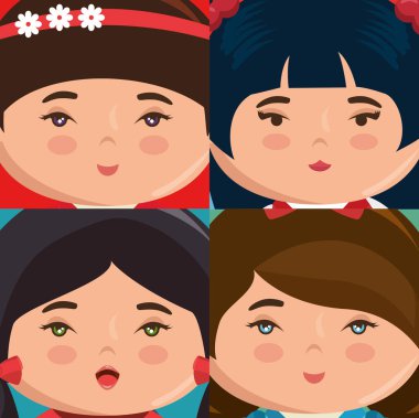 sevimli Japon kızlar grup kawaii stili