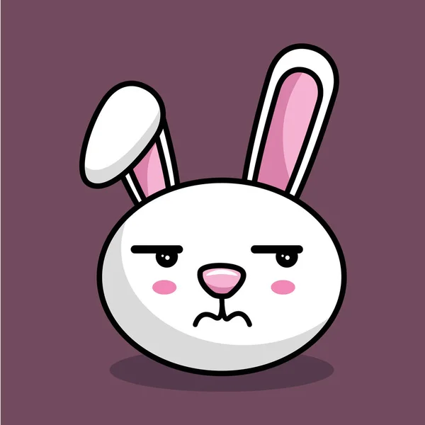 可爱的兔子字符卡哇伊风格 — 图库矢量图片