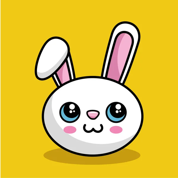 可爱的兔子字符卡哇伊风格 — 图库矢量图片