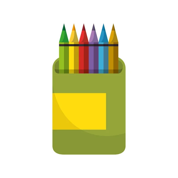 Значок кольорової коробки олівців — стоковий вектор